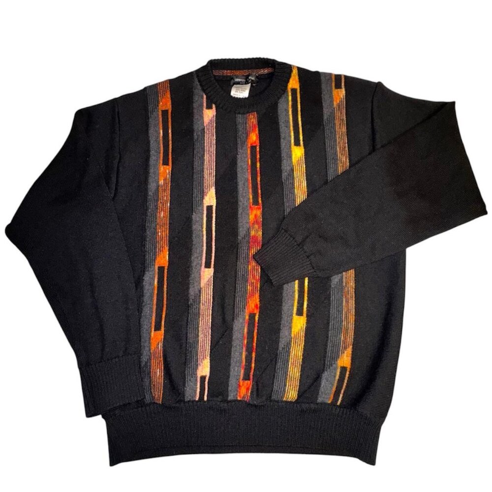 Lorenzo Tavernari 90s Striped Wool Sweater Mens Size M Dark Academia Corpcore